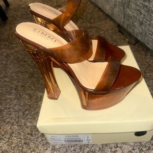 Simmi London Tan Platform Heels